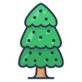 Tree pine wood single isolated icon with filled line style