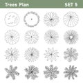 Tree plan top view for landscape set 1 Royalty Free Stock Photo