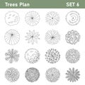 Tree plan top view for landscape set 1 Royalty Free Stock Photo