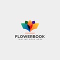 tree, plant and flower book education line logo template vector illustration icon element