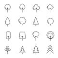 Tree and plant icon set vector. Sign and symbol concept. Nature and Environment concept. Thin line icon theme. White isolated