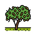 tree plant lemon color icon vector illustration
