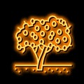 tree plant lemon neon glow icon illustration