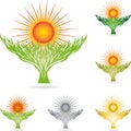 Tree, plant, nature, Sun, colored, logo