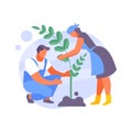 Tree planting vector