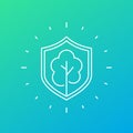 tree protection line icon, vector