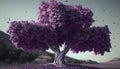 tree with purple leaves, generative ai
