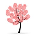 Tree with red finger prints vector