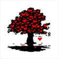 Tree with red hearts