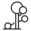 Tree removal icon outline vector. Arborist wood