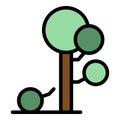 Tree removal icon vector flat