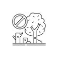 Tree removal olor line icon. Garden service.