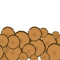 Tree rings cut background. Wood trunk section.