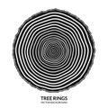 Tree rings and saw cut tree trunk symbol Royalty Free Stock Photo