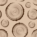 Tree Rings seamless. Saw cut the tree trunk background. cross section of the trunk with tree rings.