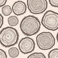 Tree Rings Trunk Pattern Background. Vector