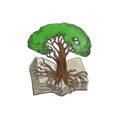 Tree Rooted on Book Tattoo