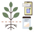 Authentication Process Illustrated Through Nature-Inspired Growth Concept and Digital Security Royalty Free Stock Photo