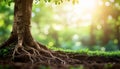Tree Roots Growing in Forest Soil Royalty Free Stock Photo