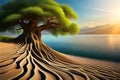 Tree with Roots Plant roots Soil Ai generated