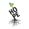 Tree, Roots and text HOPE Royalty Free Stock Photo