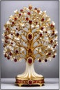 tree sculpting, decorated precious stones, ornamental tree Royalty Free Stock Photo