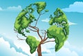 Tree shaped world map Royalty Free Stock Photo