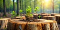 Tree shoots reappear on trees that have been cut down Generative AI