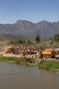 Tree shredding site alongside Breede River, Robertson, South Africa,