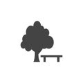 Tree sign icon. Tree with bench icon. Relax symbol. Stock vector illustration isolated on white background Royalty Free Stock Photo