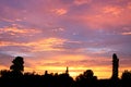 Tree silhouette against winter sunset Royalty Free Stock Photo