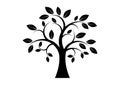 Decor Tree black silhouette clip art Royalty Free Stock Photo