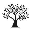 Tree silhouette flat icon  illustration on white background.Vector tree simple design of forest Royalty Free Stock Photo