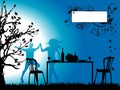 Tree silhouette, romantic dinn