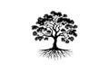 Tree silhouette vector art illustration eps Royalty Free Stock Photo