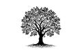 Tree silhouette vector art illustration eps Royalty Free Stock Photo