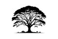 Tree silhouette vector art illustration eps Royalty Free Stock Photo