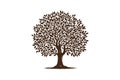 Tree silhouette vector art illustration eps Royalty Free Stock Photo