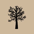 Tree Silhouettes. Abstract tree. Vector illustration