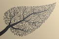 Tree silhouettes. Leaf shape. Vector illustration.