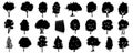 Tree silhouettes mega set in cartoon graphic design. Vector illustration Royalty Free Stock Photo