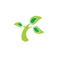 Tree simple blow by the wind logo Royalty Free Stock Photo