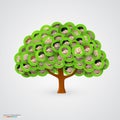 Tree of smiling happy family faces. Royalty Free Stock Photo