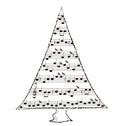 Holiday spruce tree, Christmas music theme