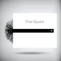 Tree square whimsical illustration