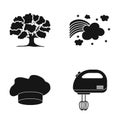 Tree, Starry sky and other web icon in black style.chef`s hood, mixer icons in set collection. Royalty Free Stock Photo