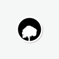 Tree sticker icon isolated on gray background Royalty Free Stock Photo