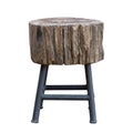 Tree Stump Chair Isolated on White Royalty Free Stock Photo