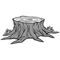 Tree Stump Removal Illustration Royalty Free Stock Photo