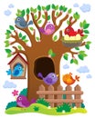 Tree with stylized birds theme image 1 Royalty Free Stock Photo